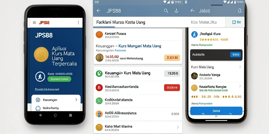 Antarmuka JPS88 menampilkan nilai tukar dan fitur konversi yang sederhana.