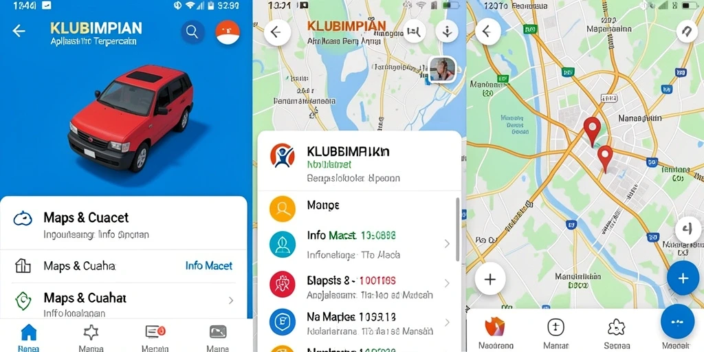 Antarmuka pengguna KLUBIMPIAN yang menampilkan informasi kemacetan secara real-time.