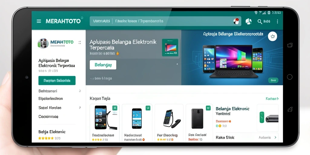 Tampilan antarmuka aplikasi MERAHTOTO yang memudahkan berbelanja elektronik.