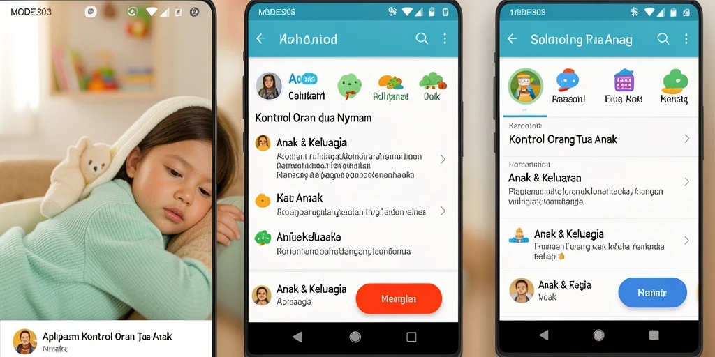 Antarmuka pengguna MODE303 yang intuitif untuk kontrol orang tua.