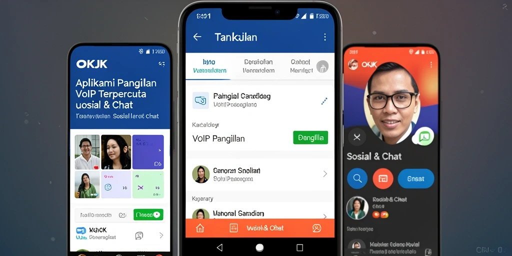 Antarmuka aplikasi OKJK yang ramah pengguna untuk VoIP Panggilan.