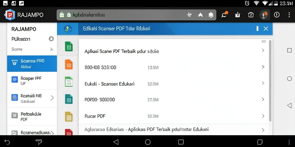 Tampilan antarmuka RAJAMPO dengan fitur pemindaian PDF yang intuitif.