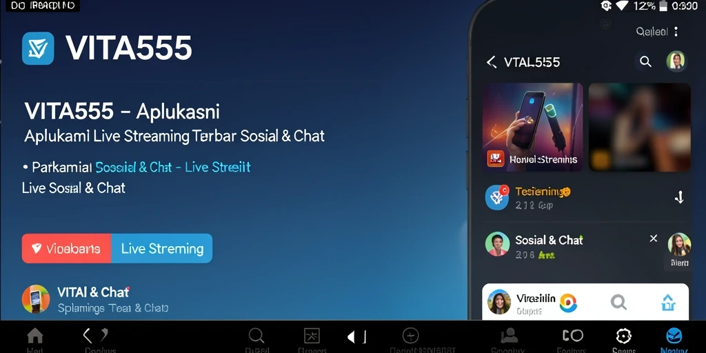 Screenshot utama VITA555 menampilkan antarmuka Live Streaming yang interaktif.